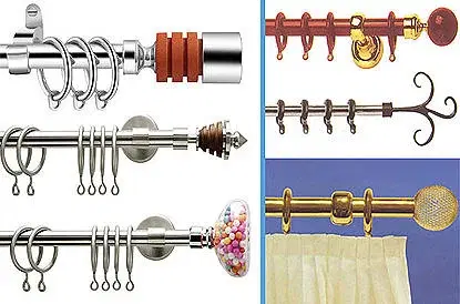Detail of premium gold-finished curtain rod and tieback hardware